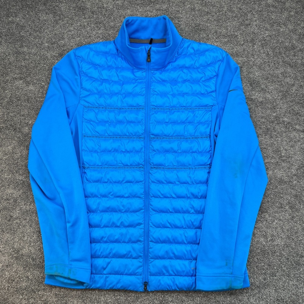 Nike Golf Aeroloft Jacket Mens Medium Blue Puffer Full Zip Quilted 687016-406